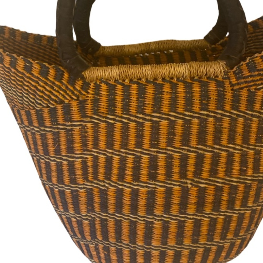 Blessing Handwoven Basket Bag with Black Orange Accents- 18 x9x5 drop 5 NWT l - Picture 5 of 5